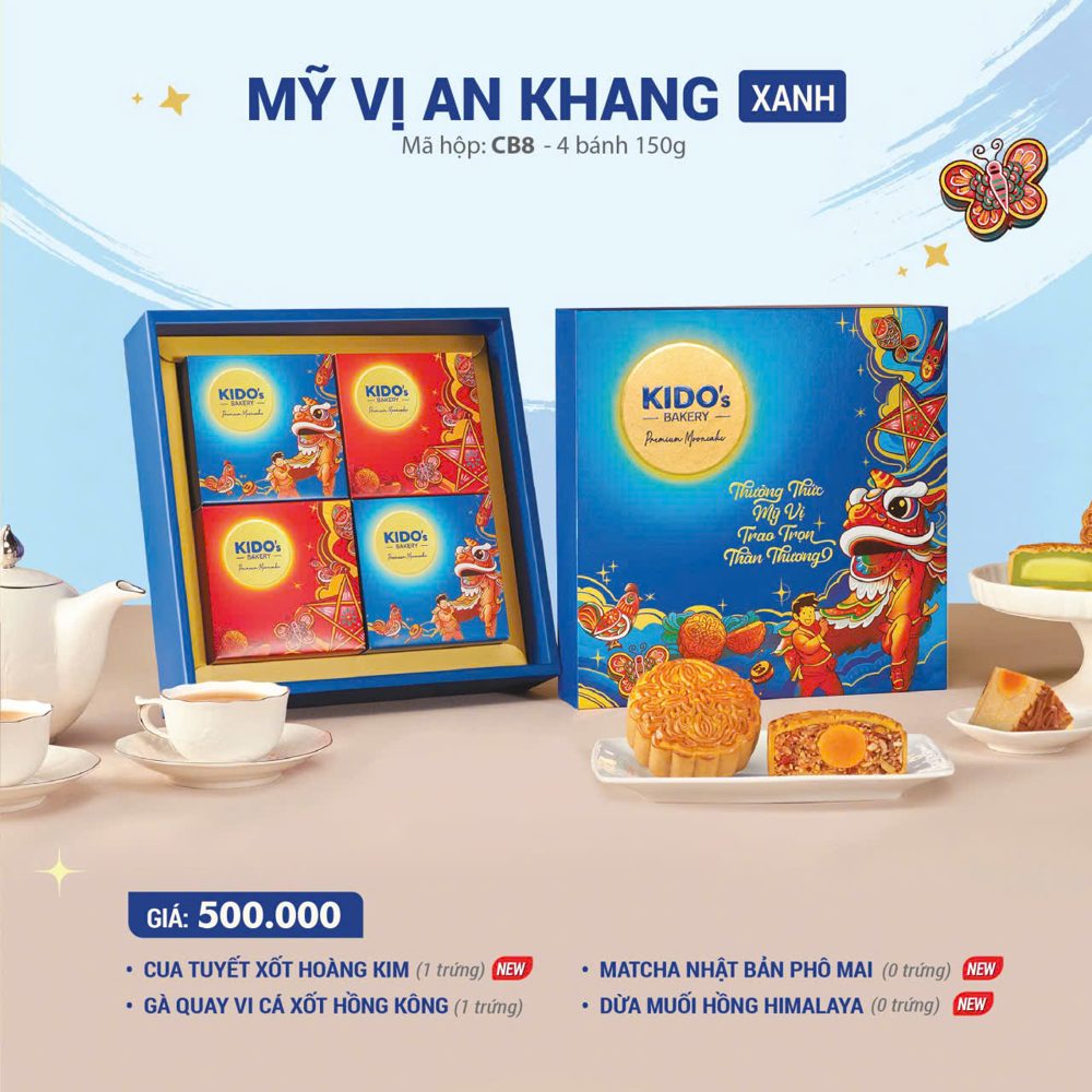 Hộp quà Mỹ Vị An Khang Xanh CB8 bánh trung thu KIDO 2026