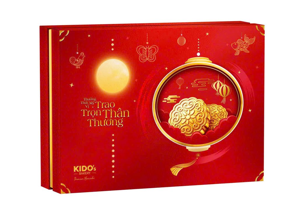 Hộp quà Mỹ Vị Như Ý xanh bánh trung thu KIDO 2026