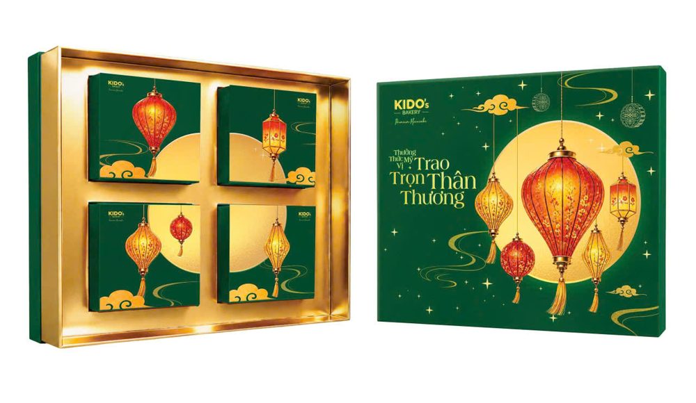 Khay 4 bánh trung thu KIDO trong hộp quà